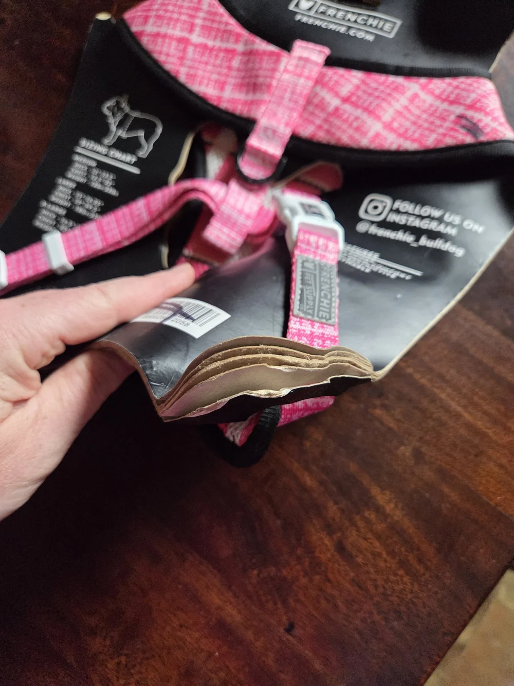 Frenchie Pink Reversible Dog Harness